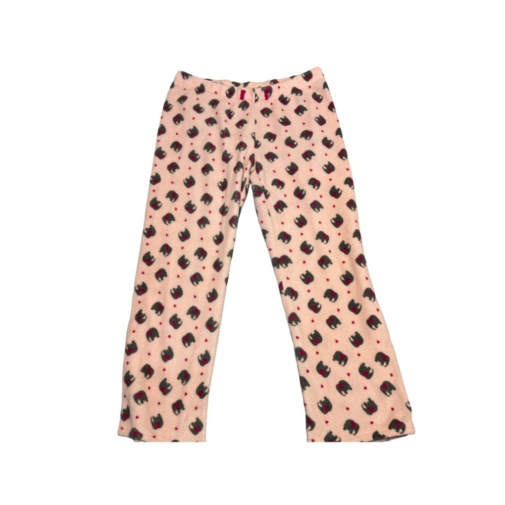 Fleece pj pants with elephants and hearts size Large